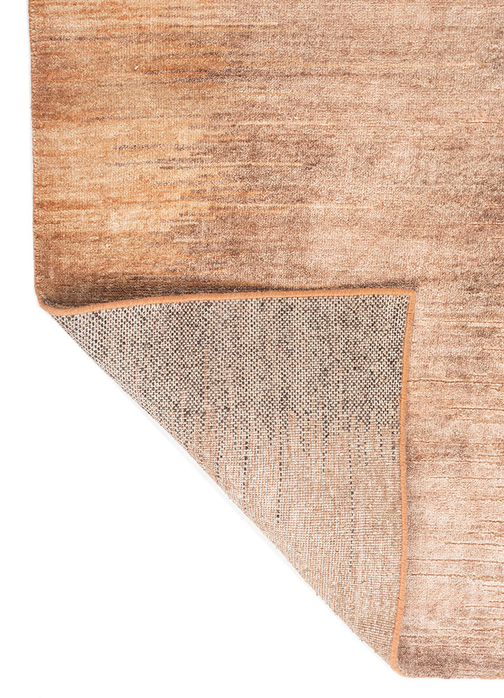 hidden by kavi red and orange afghan wool and silk hand knotted Rug - Perspective