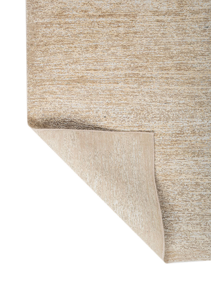 entropy ivory wool and silk hand knotted Rug - Perspective