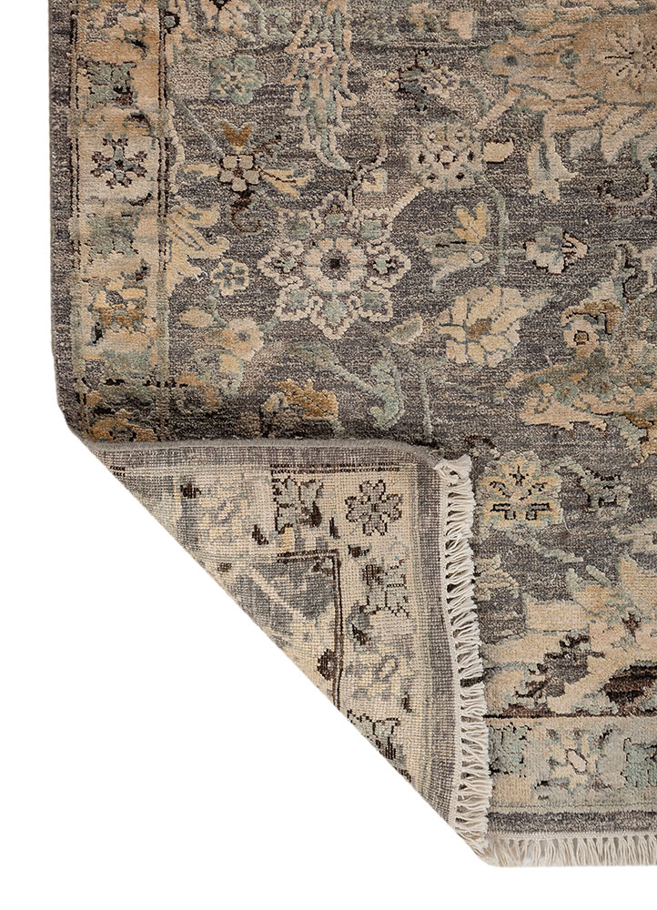 viscaya blue afghan wool and silk hand knotted Rug - Perspective
