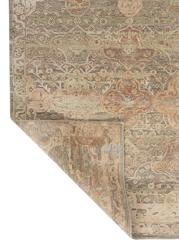 viscaya ivory wool and silk hand knotted Rug - Perspective