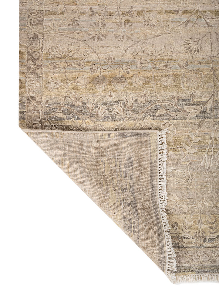 viscaya ivory afghan wool and silk hand knotted Rug - Perspective