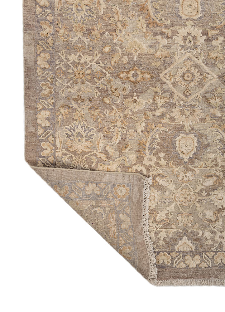 viscaya grey and black afghan wool and silk hand knotted Rug - Perspective