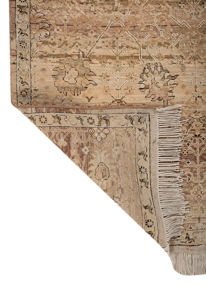 viscaya red and orange afghan wool and silk hand knotted Rug - Perspective