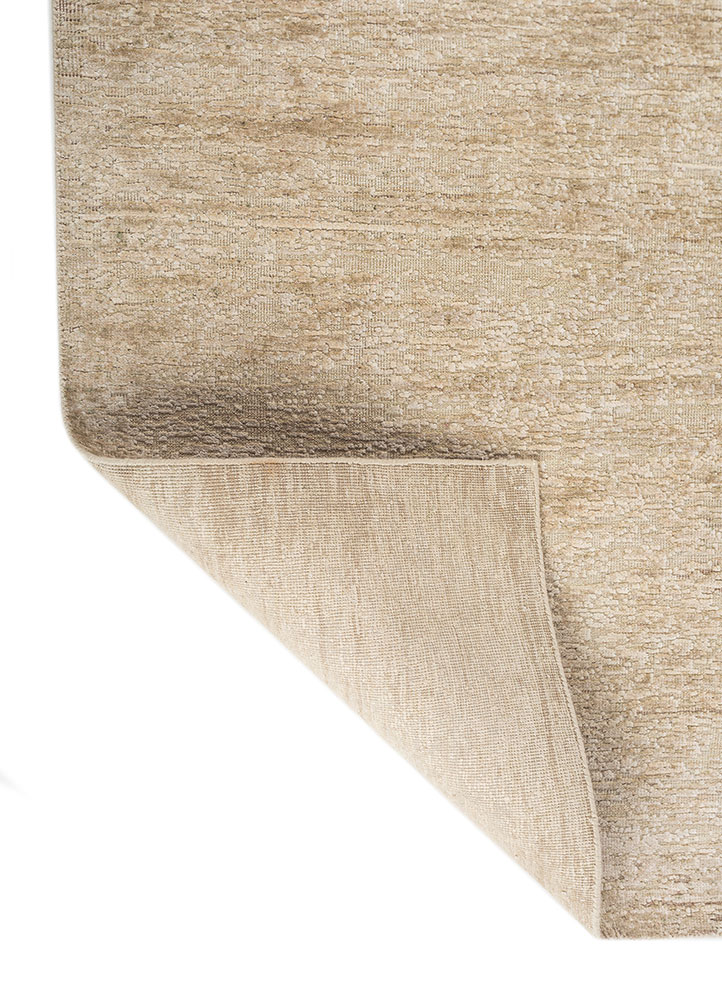 entropy ivory wool and silk hand knotted Rug - Perspective