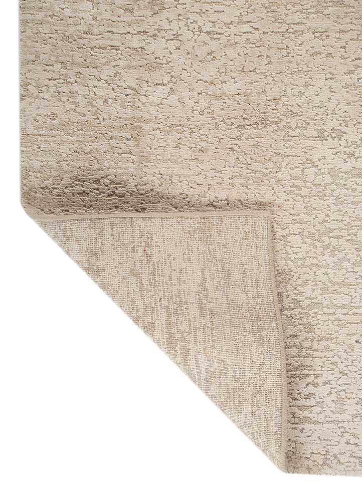 entropy beige and brown wool and silk hand knotted Rug - Perspective