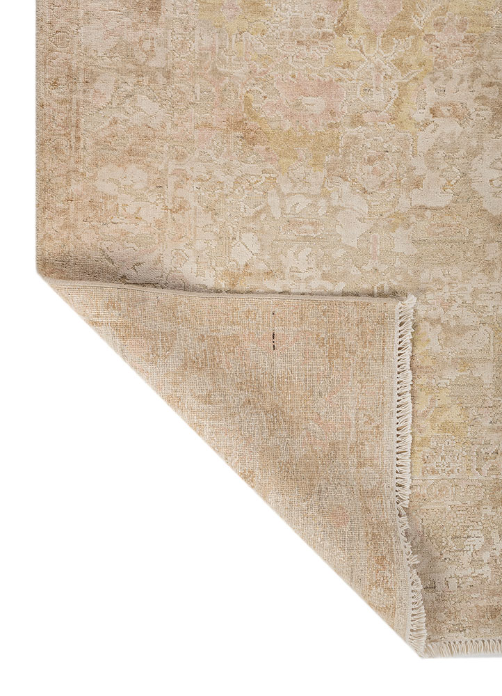 viscaya ivory afghan wool and silk hand knotted Rug - Perspective