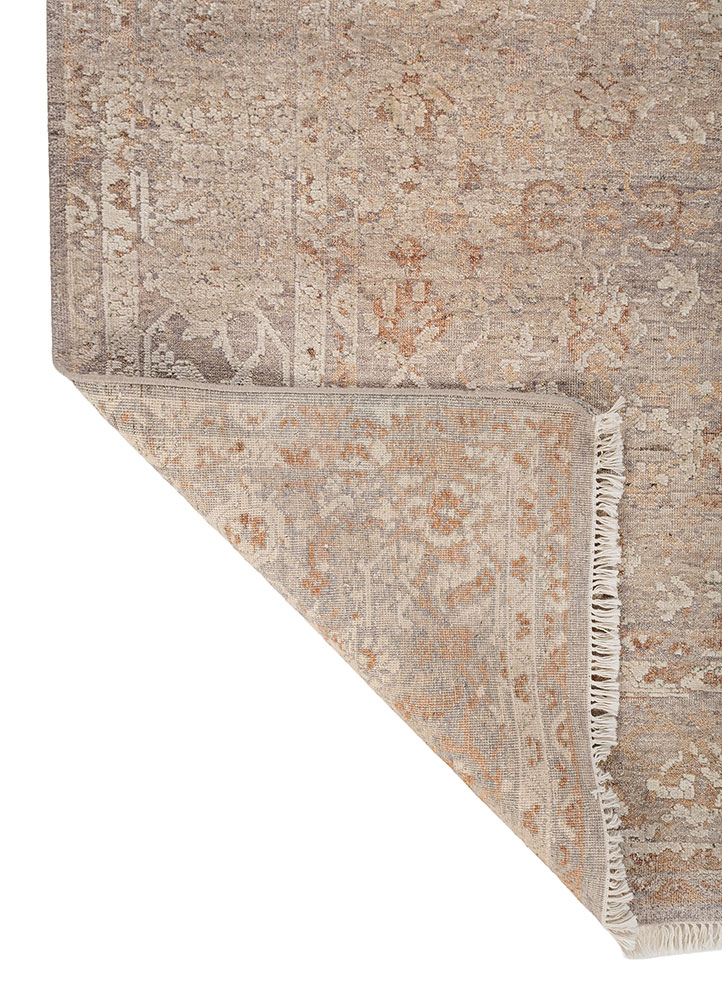 far east blue afghan wool and silk hand knotted Rug - Perspective
