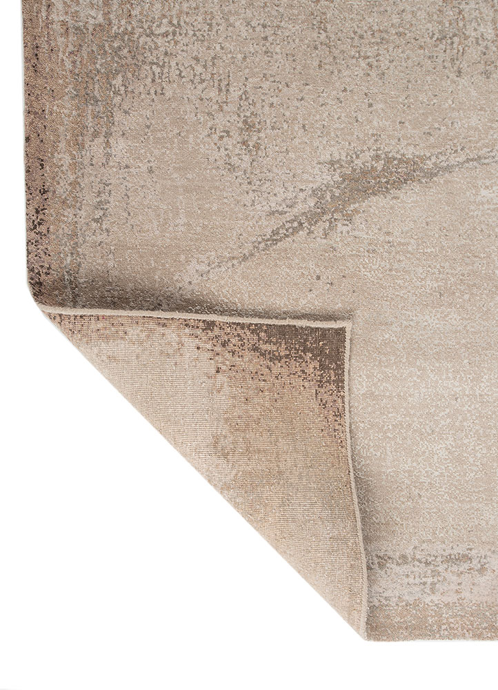 entropy ivory wool and bamboo silk hand knotted Rug - Perspective
