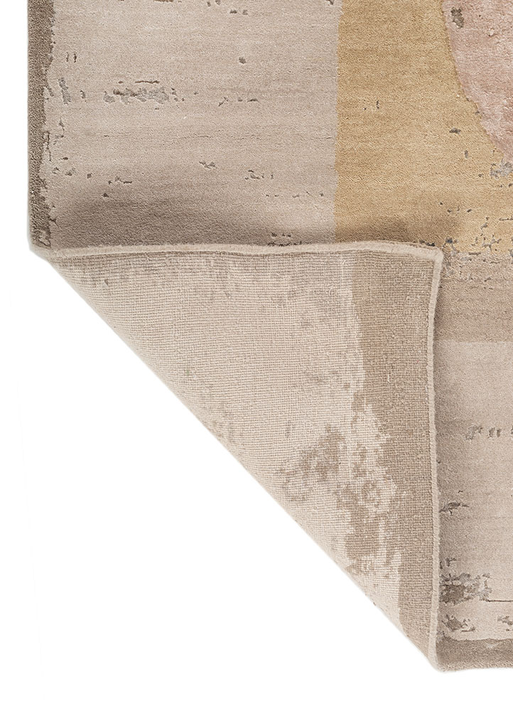 unfold by kavi ivory wool and bamboo silk hand knotted Rug - Perspective