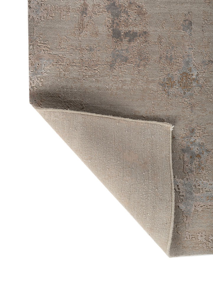 chaos theory by kavi grey and black wool and bamboo silk hand knotted Rug - Perspective