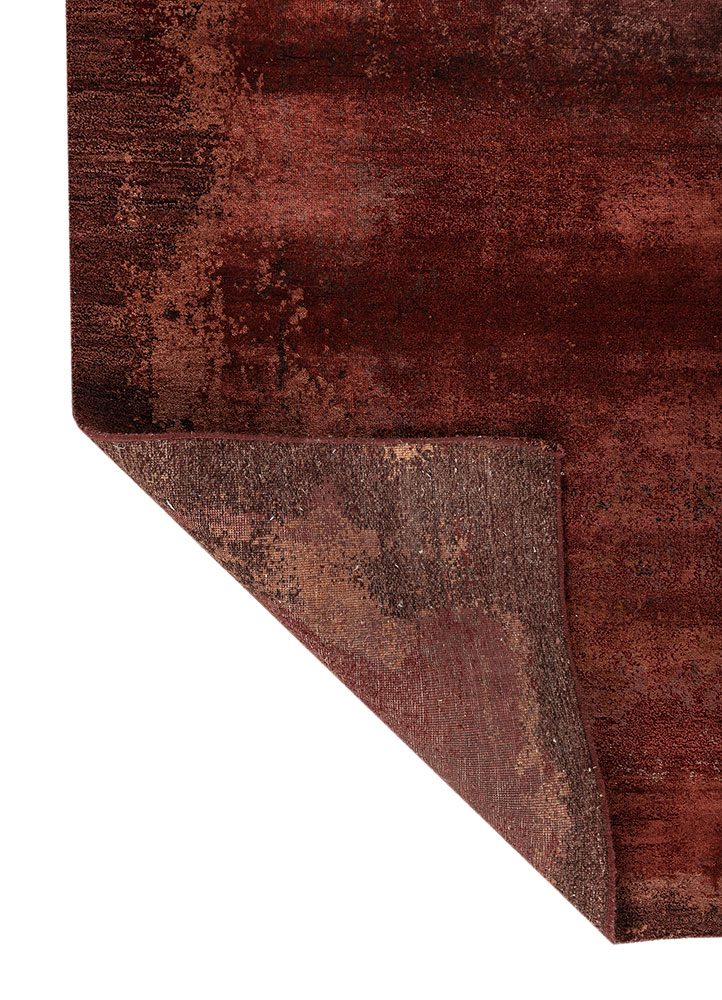 afterglow by kavi red and orange wool and bamboo silk hand knotted Rug - Perspective