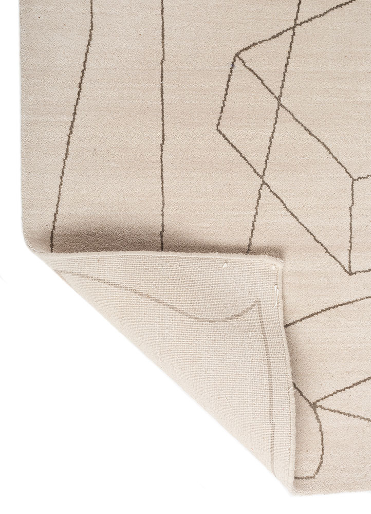 aakar by kavi ivory wool and bamboo silk hand knotted Rug - Perspective