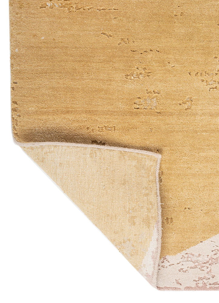 unfold by kavi ivory wool and bamboo silk hand knotted Rug - Perspective