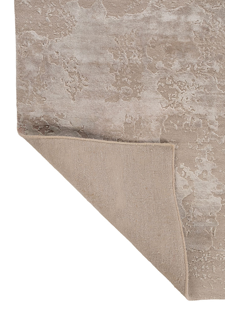 project error by kavi ivory wool and bamboo silk hand knotted Rug - Perspective