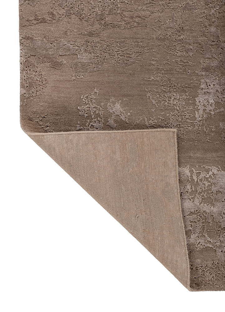 project error by kavi beige and brown wool and bamboo silk hand knotted Rug - Perspective