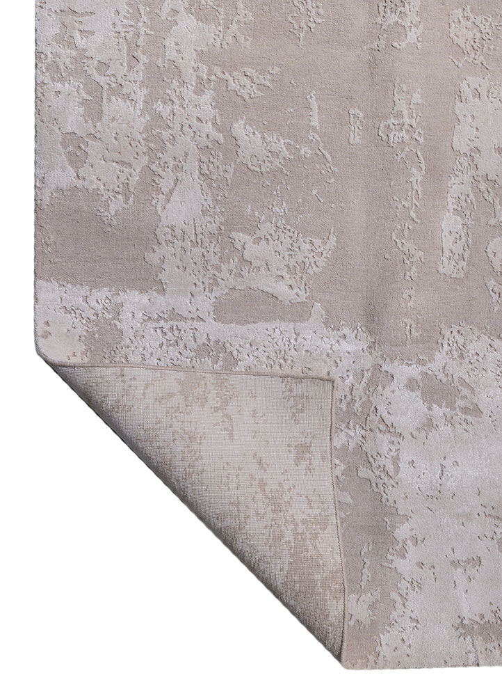 project error by kavi ivory wool and bamboo silk hand knotted Rug - Perspective