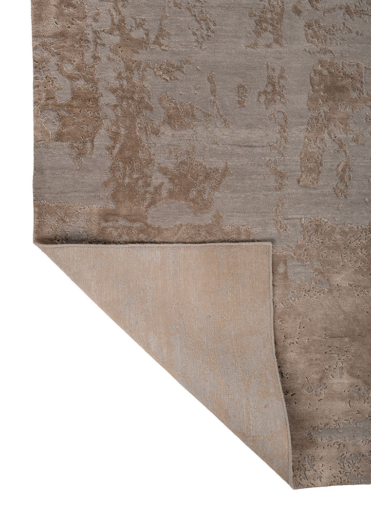 project error by kavi grey and black wool and bamboo silk hand knotted Rug - Perspective