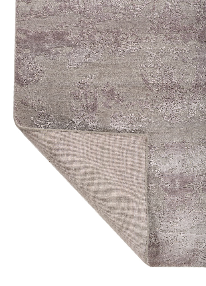 project error by kavi pink and purple wool and bamboo silk hand knotted Rug - Perspective