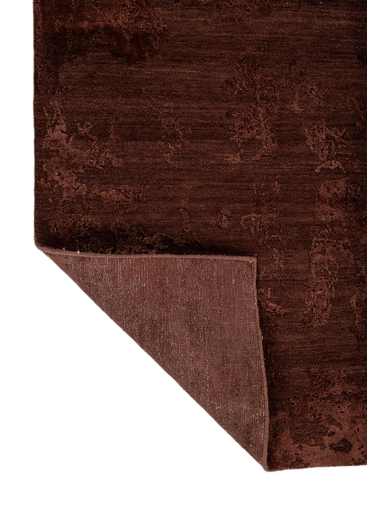 project error by kavi red and orange wool and bamboo silk hand knotted Rug - Perspective