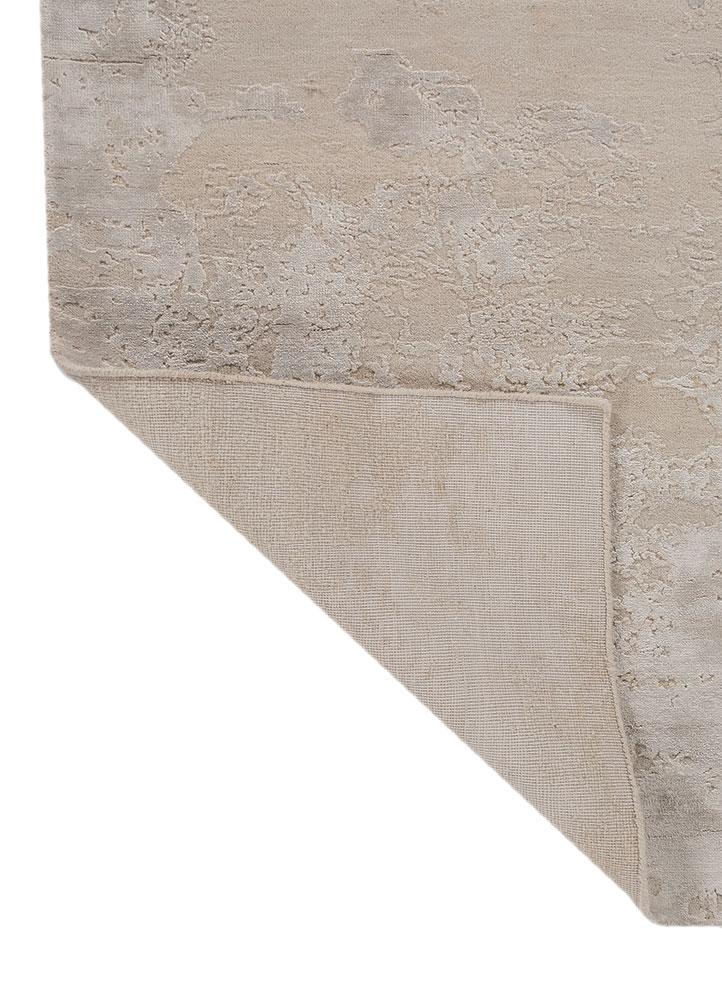 project error by kavi ivory wool and bamboo silk hand knotted Rug - Perspective