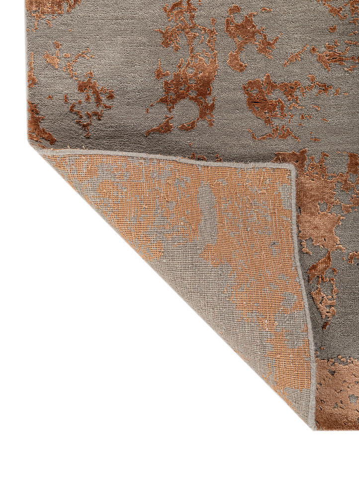 project error by kavi grey and black wool and bamboo silk hand knotted Rug - Perspective