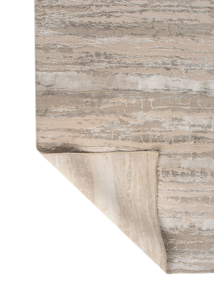 chaos theory by kavi grey and black wool and bamboo silk hand knotted Rug - Perspective