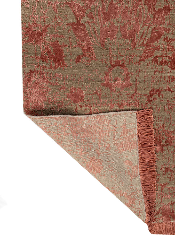 chaos theory by kavi beige and brown wool and bamboo silk hand knotted Rug - Perspective