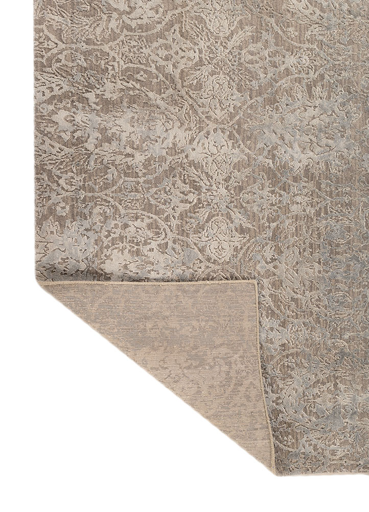 aprezo grey and black wool and bamboo silk hand knotted Rug - Perspective