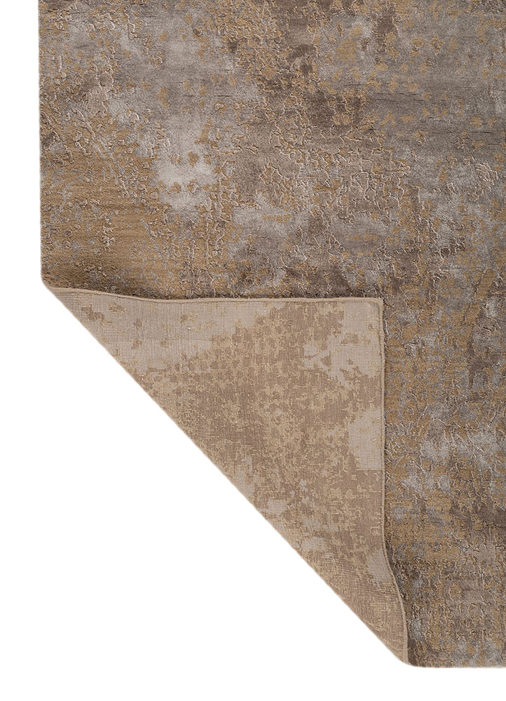 project error by kavi grey and black wool and bamboo silk hand knotted Rug - Perspective