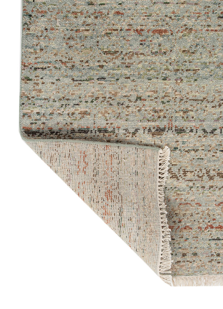 erbe green wool hand knotted Rug - Perspective