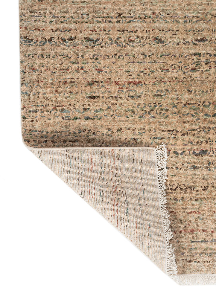 erbe beige and brown wool hand knotted Rug - Perspective