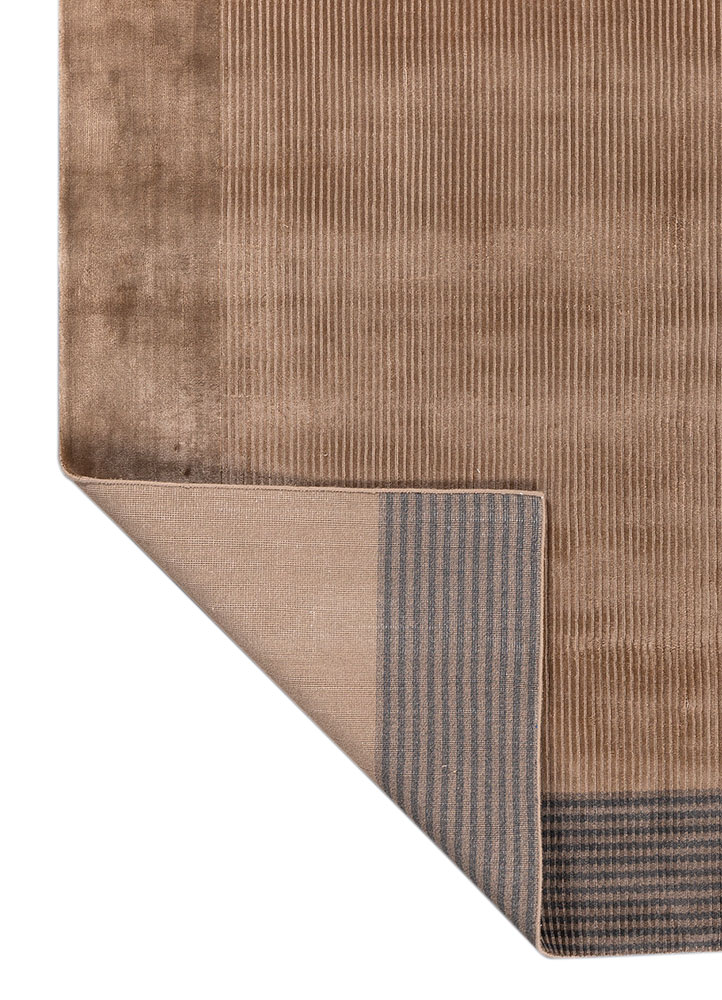 saga beige and brown acrylic hand loom Rug - Perspective