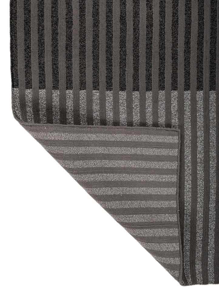 tesoro grey and black acrylic hand loom Rug - Perspective