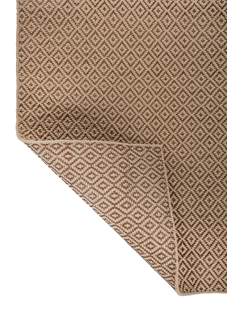 basis beige and brown acrylic flat weaves Rug - Perspective