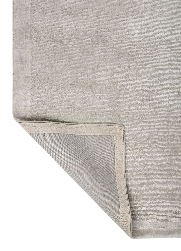 basis grey and black wool and viscose hand loom Rug - Perspective