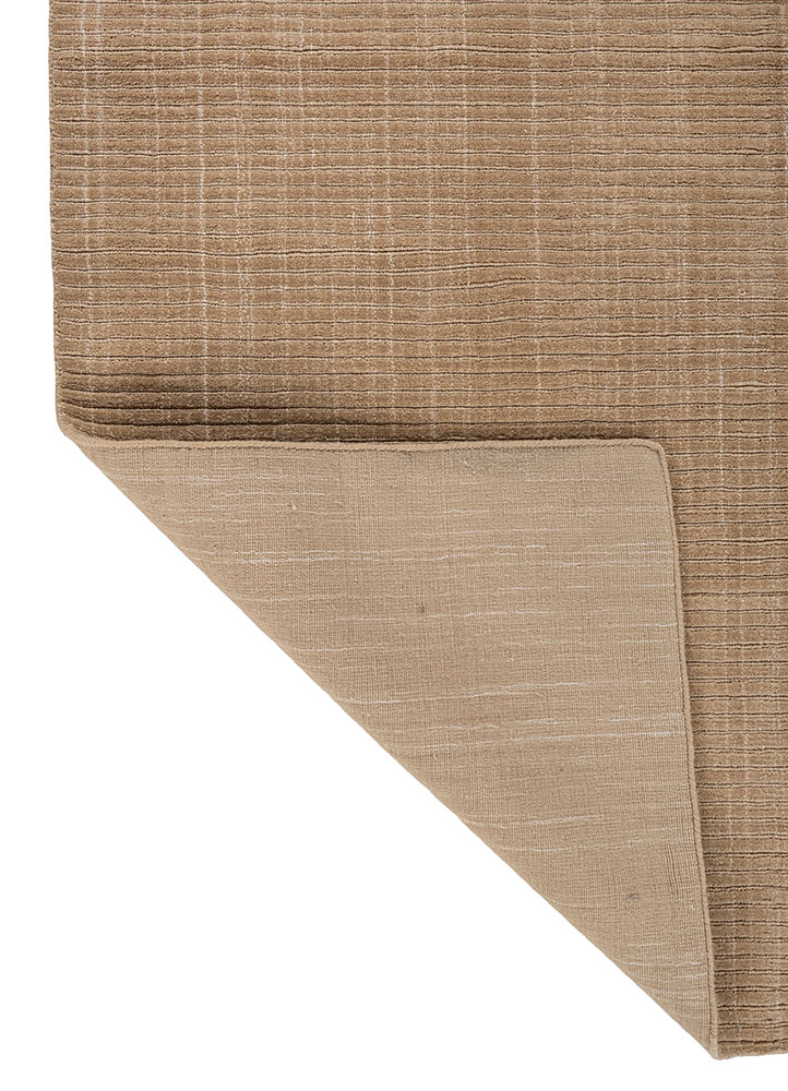 basis beige and brown polyester hand loom Rug - Perspective