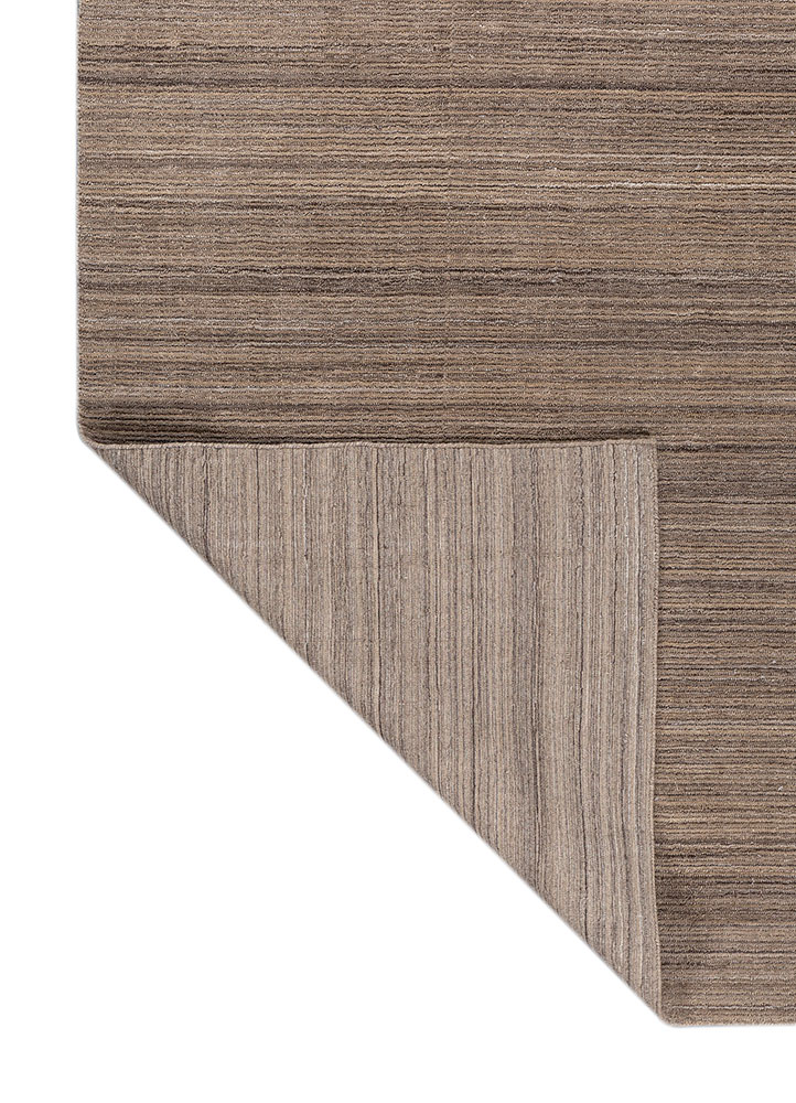 basis beige and brown polyester hand loom Rug - Perspective