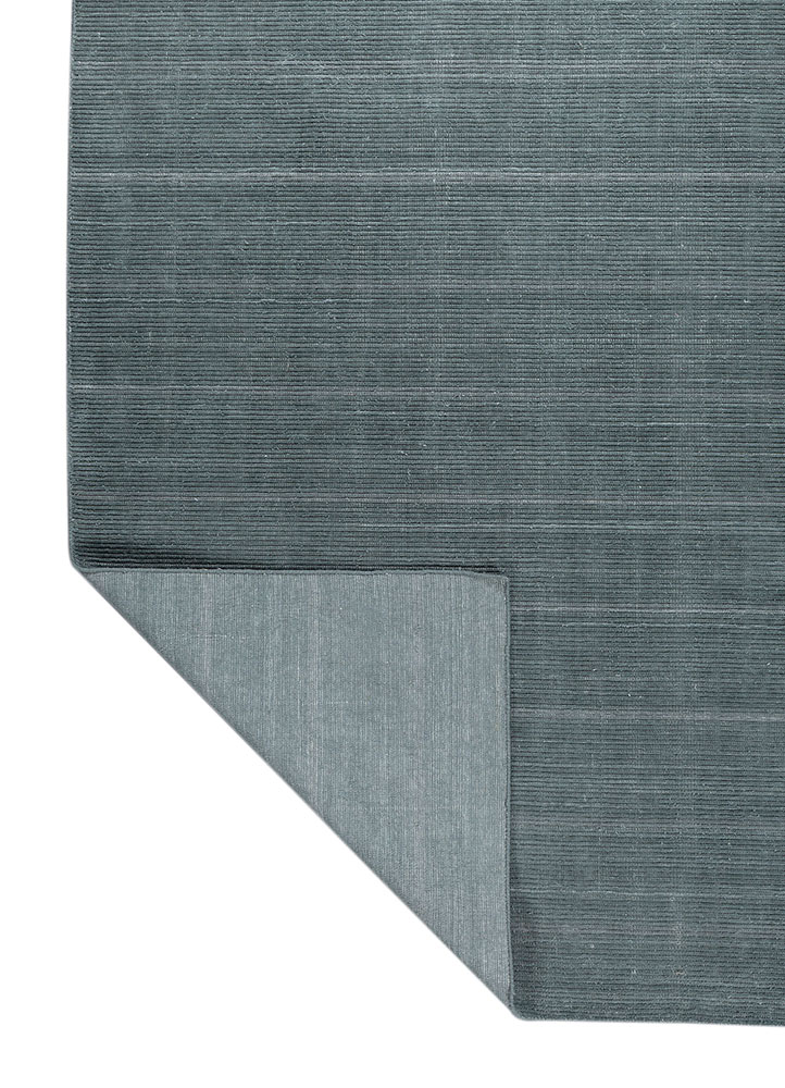 basis blue polyester hand loom Rug - Perspective