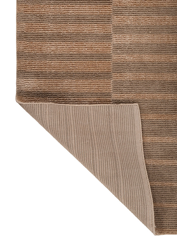saga beige and brown polyester hand loom Rug - Perspective