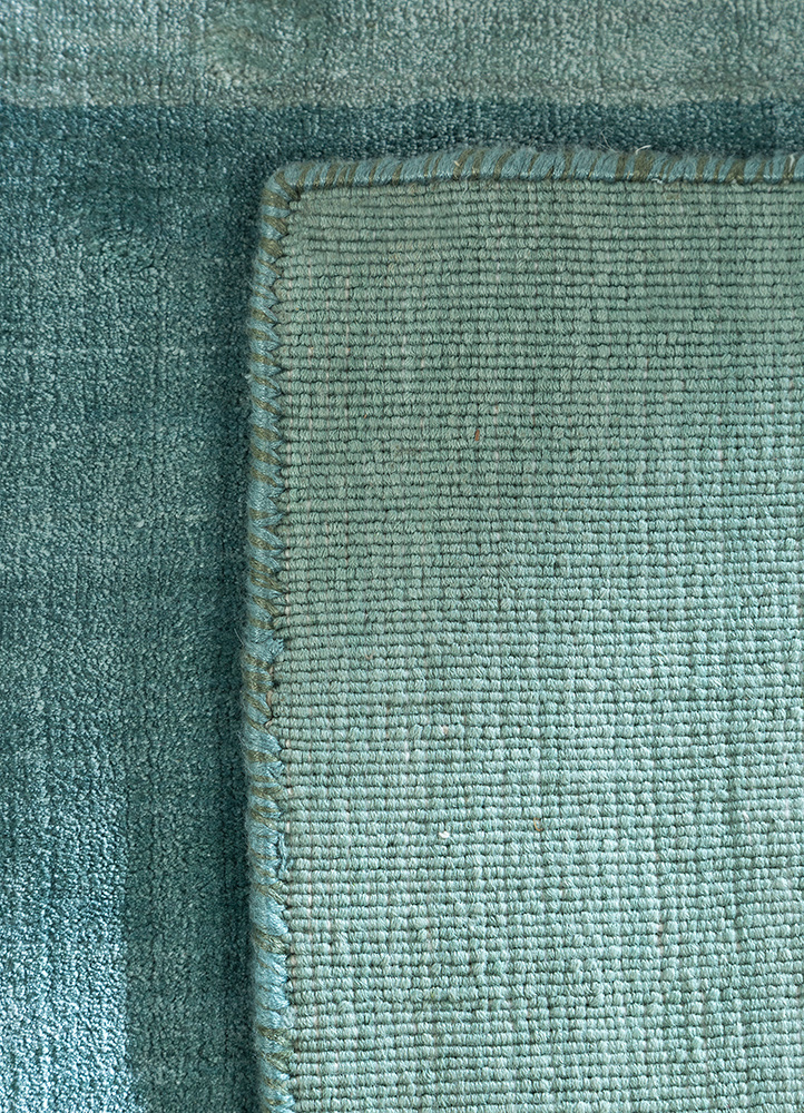 basis green viscose hand loom Rug - Perspective