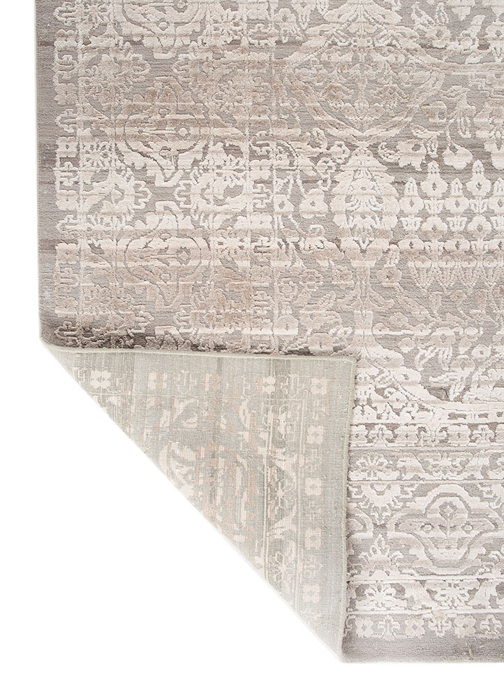 konstrukt blue wool and bamboo silk hand loom Rug - Perspective