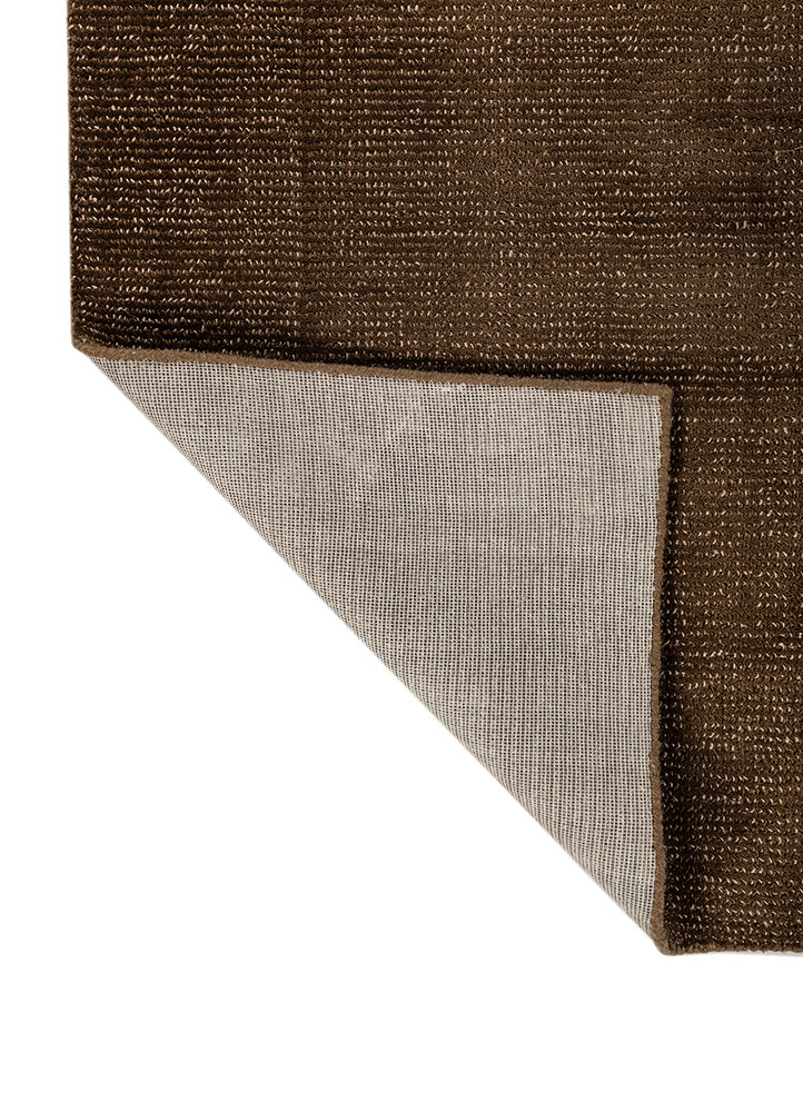 saga beige and brown wool hand loom Rug - Perspective
