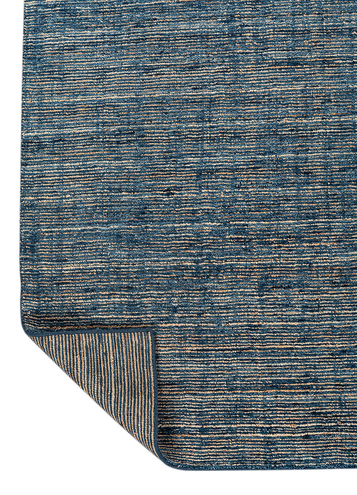 saga blue wool hand loom Rug - Perspective