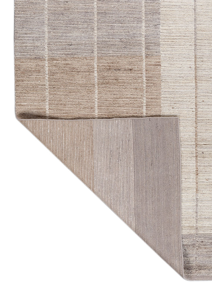 tesoro beige and brown wool hand loom Rug - Perspective