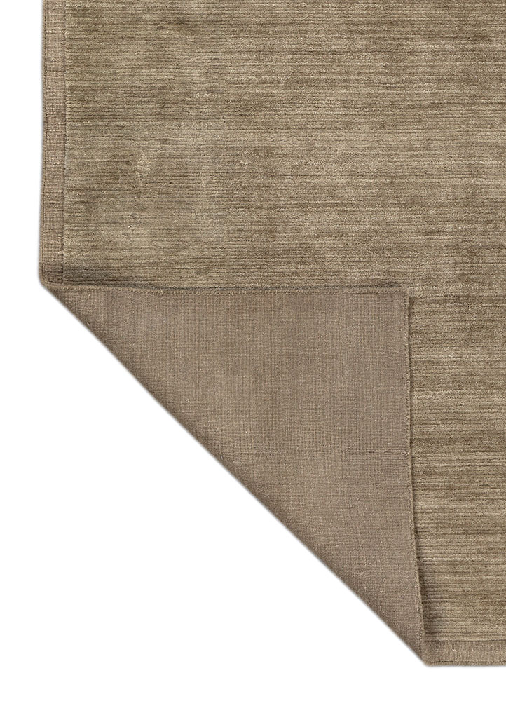 basis beige and brown wool hand loom Rug - Perspective