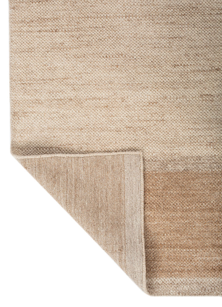 saga beige and brown wool hand loom Rug - Perspective