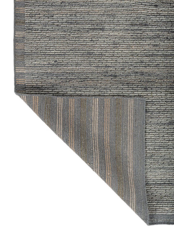 basis green wool hand loom Rug - Perspective