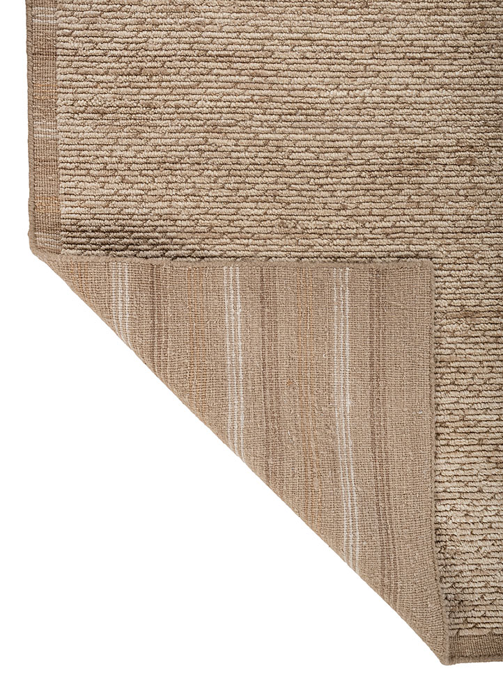 basis beige and brown wool hand loom Rug - Perspective