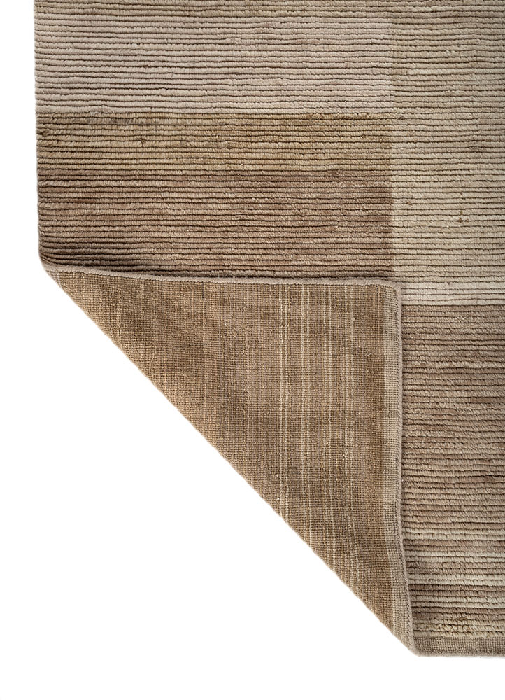 saga beige and brown wool hand loom Rug - Perspective
