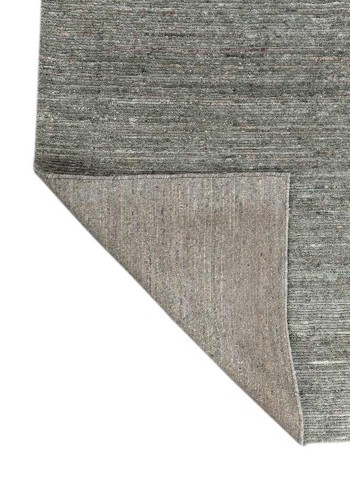 basis blue wool and viscose hand loom Rug - Perspective